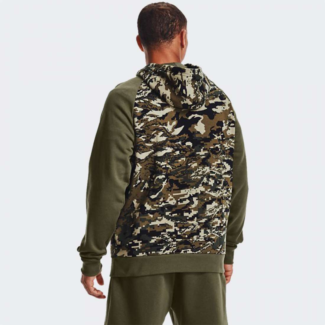 HOODIE UNDER ARMOUR UA RIVAL FLEECE CAMO SCRIPT/GREEN
