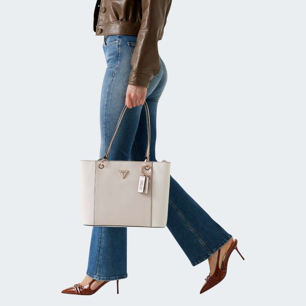 MALA GUESS NOELLE TOTE OFF WHITE TAUPE