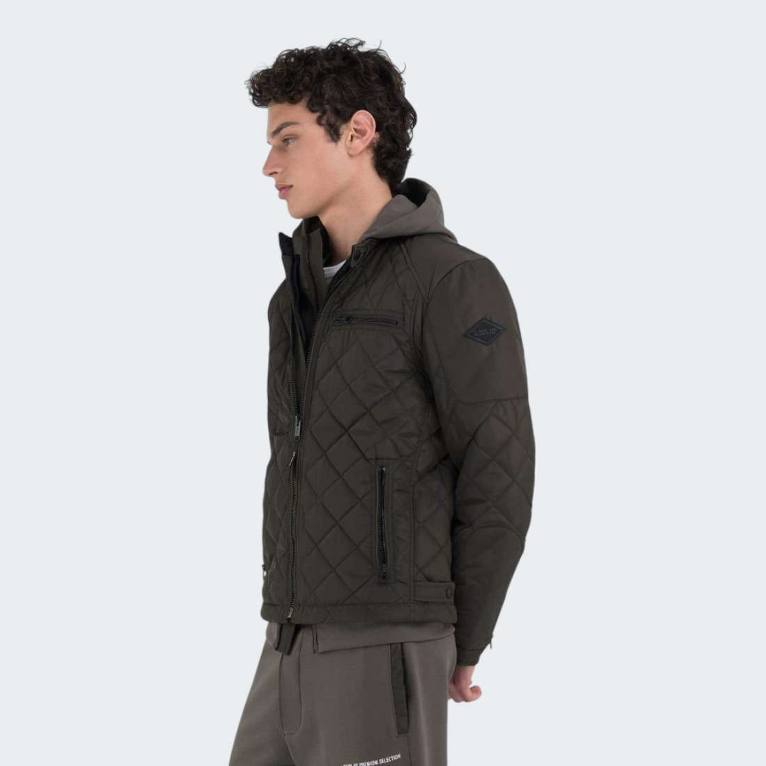 BLUSAO REPLAY POLY DARK OLIVE