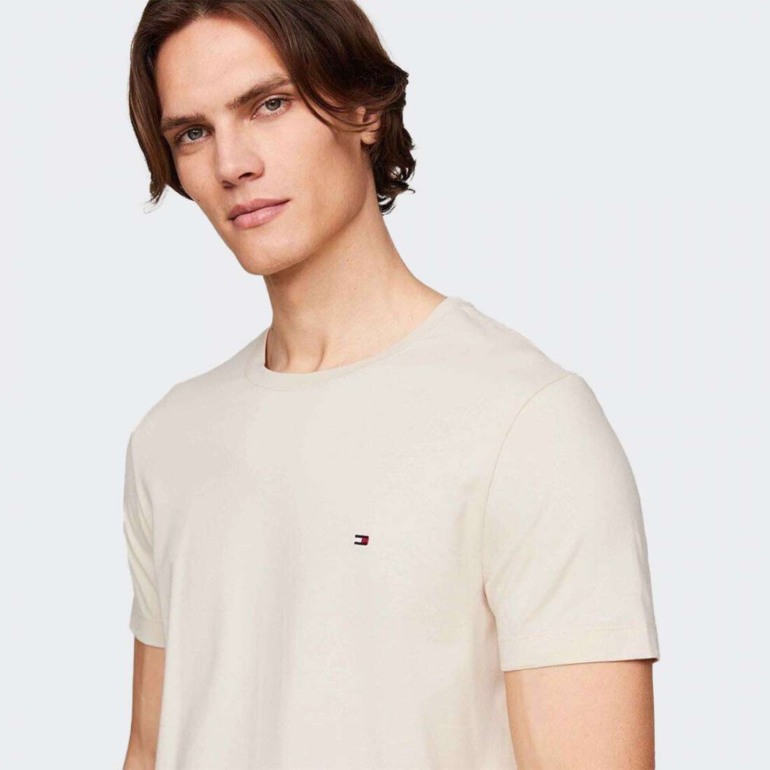 TSHIRT TOMMY HILFIGER STRETCH SLIM FIT CLASSIC BEIGE
