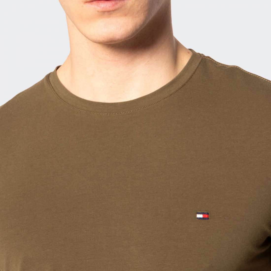 TSHIRT TOMMY HILFIGER STRETCH SLIM FIT ARMY GREEN