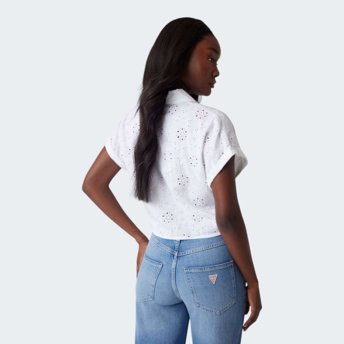 CAMISA GUESS NEW SS BRIGITTE EMBRO G011
