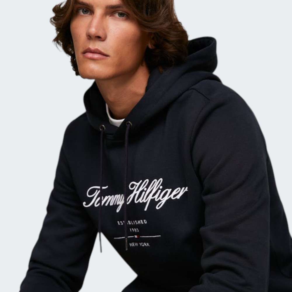 HOODIE TOMMY HILFIGER SCRIPT DARK NIGHT NAVY