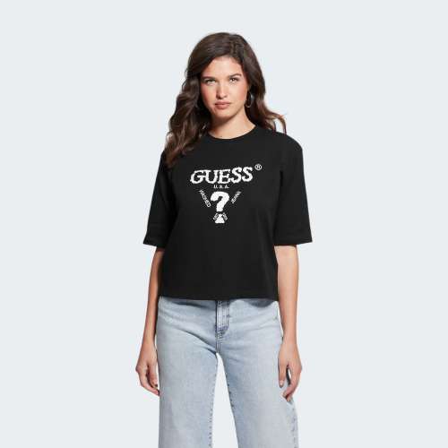 TSHIRT GUESS AURLIE BOXY JBLK